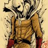 Vintage Japanese Anime One Punch Man Poster Retro Kraft Paper Posters Wall Sticker Home Decor Living 21 - One Punch Man UK Store